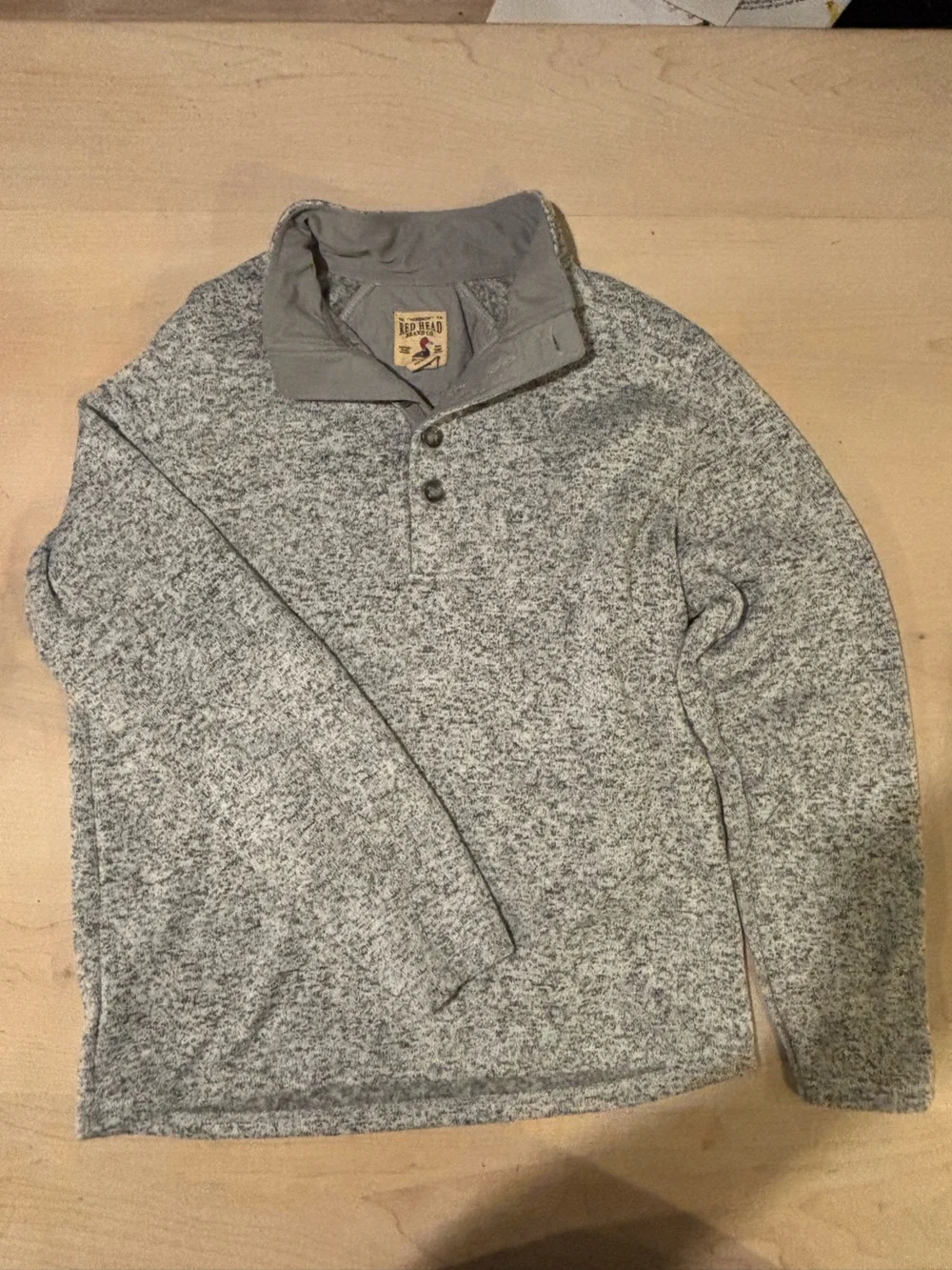 RedHead Men's Heather Gray Knit Shirt Jacket with Button Placket